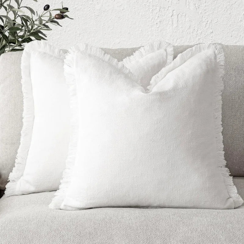 Housse de coussin à franges