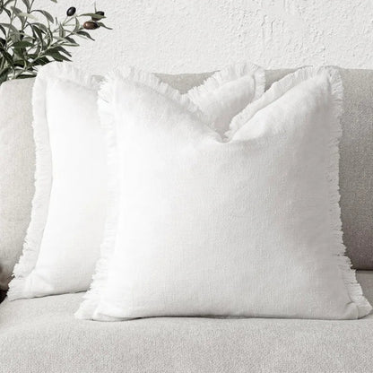 Housse de coussin à franges