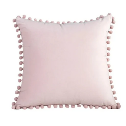 Pillowcase with pom-poms