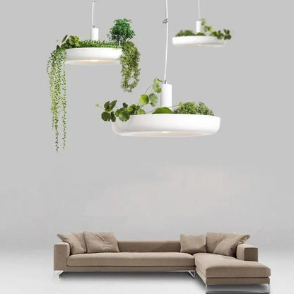 Pendant lamp with a planter
