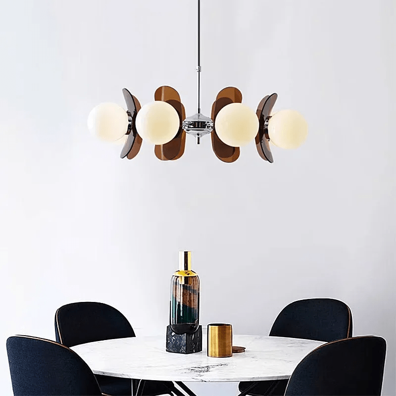 Żyrandol Bauhaus retro E27 8-punktowy LED do salonu