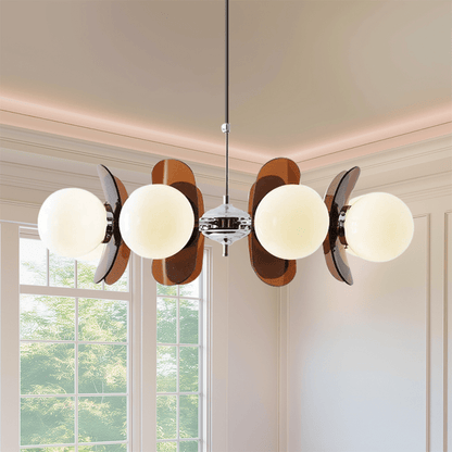Żyrandol Bauhaus retro E27 8-punktowy LED do salonu