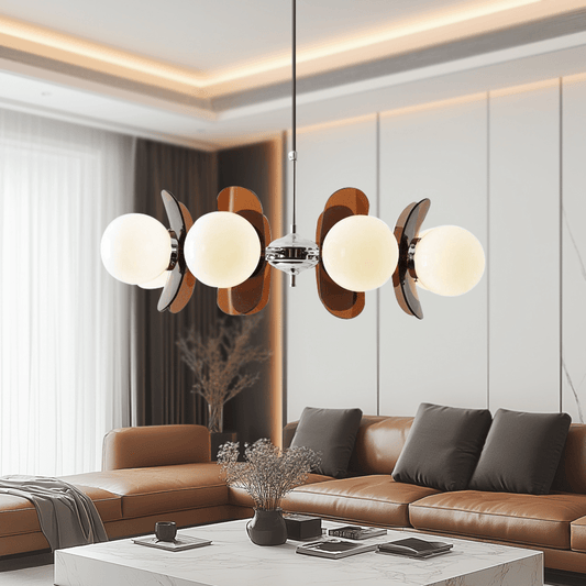 Żyrandol Bauhaus retro E27 8-punktowy LED do salonu