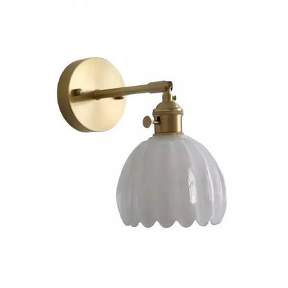 Kinkiet ścienny retro szklany klosz tulipan E26 metalowy do wnętrz