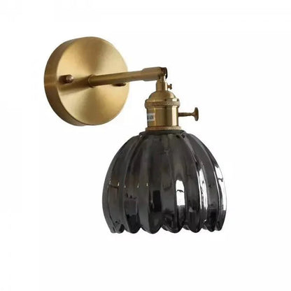 Kinkiet ścienny retro szklany klosz tulipan E26 metalowy do wnętrz
