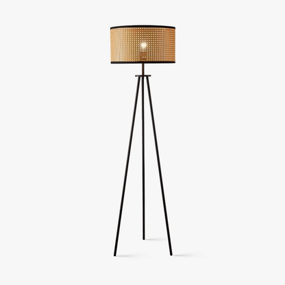 Lampa podłogowa na trójnogu z oprawą E27, zasilanie sieciowe, wysokość 150 cm