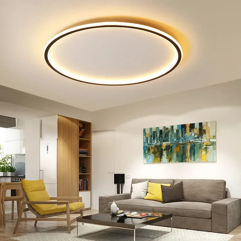Plafonnier LED rond et plat