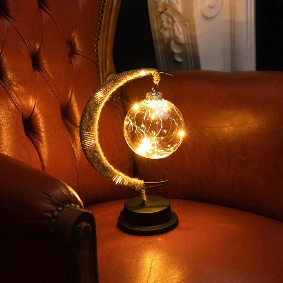 Lampa stołowa LED w kształcie księżyca z ciepłym światłem na baterie
