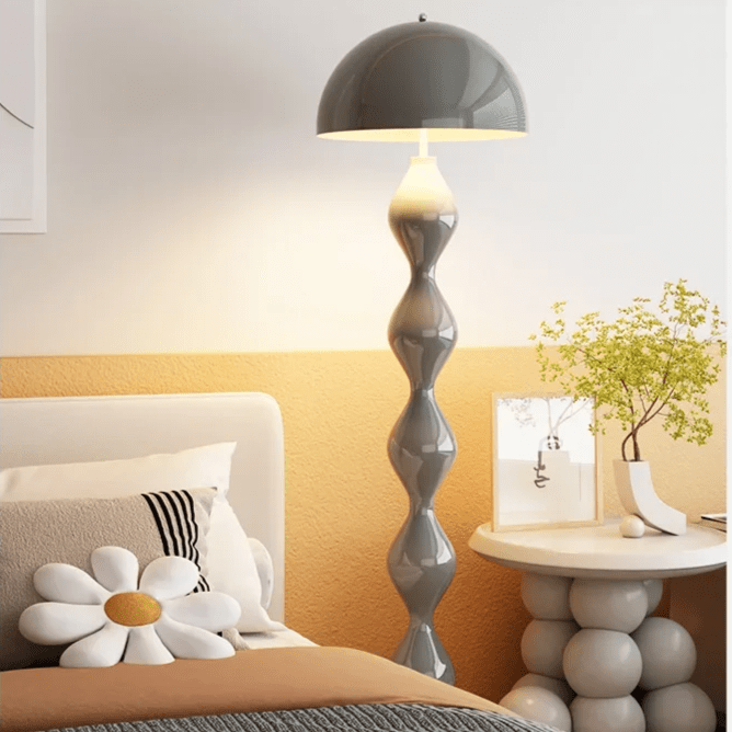 Lampa podłogowa LED w stylu skandynawskim z 3 punktami światła i gwintem E27