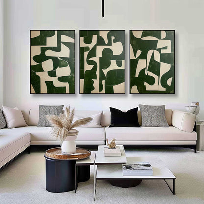 Tableau abstrait, ensemble de 3 éléments