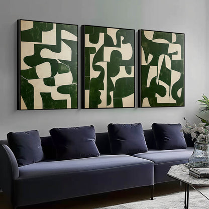 Tableau abstrait, ensemble de 3 éléments