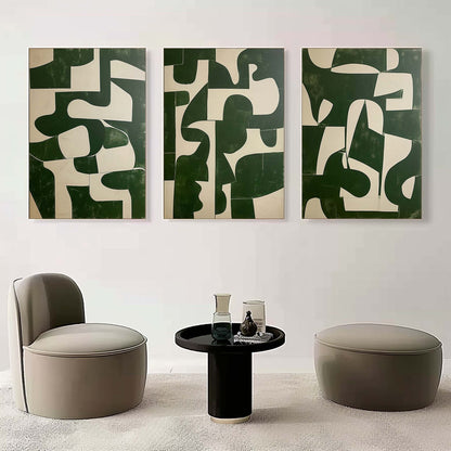 Tableau abstrait, ensemble de 3 éléments