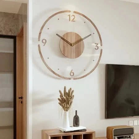 Zegar ścienny cichy lite drewno