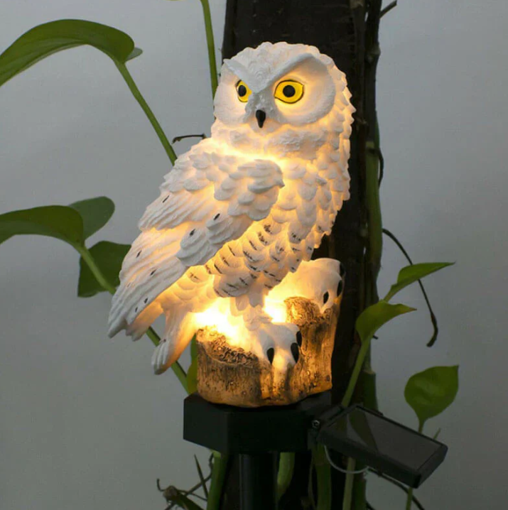 Lampe solaire de jardin en forme de hibou