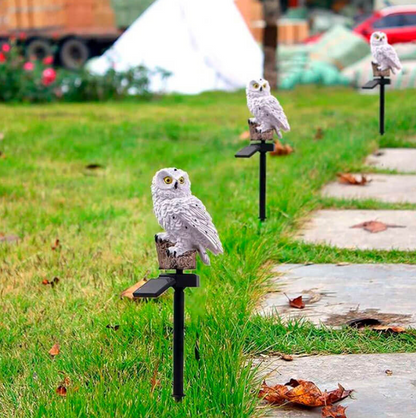 Lampe solaire de jardin en forme de hibou