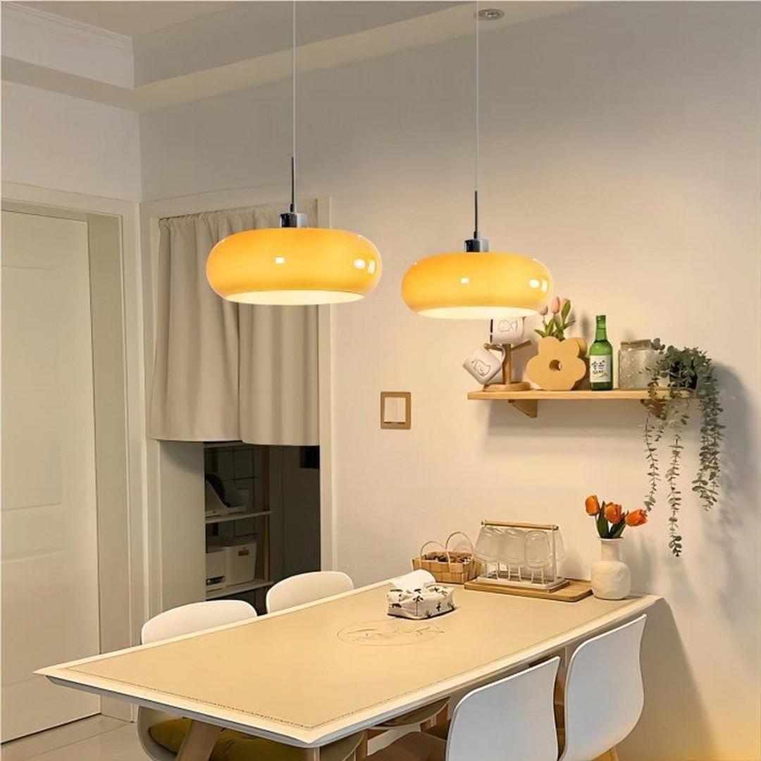 Lampe suspendue ronde en verre