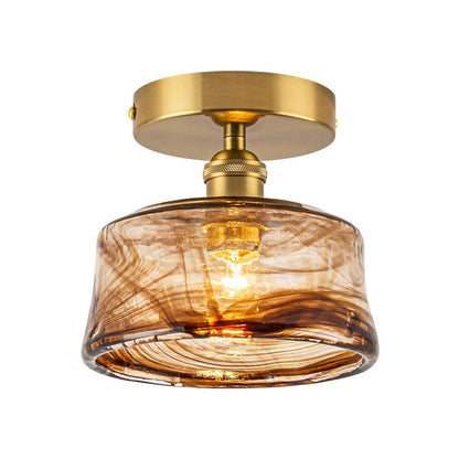 Skleněné jantarové stropní svítidlo
