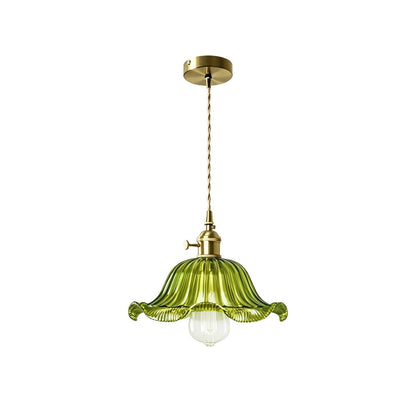 Skleněná závěsná lampa Lotos
