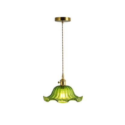 Skleněná závěsná lampa Lotos