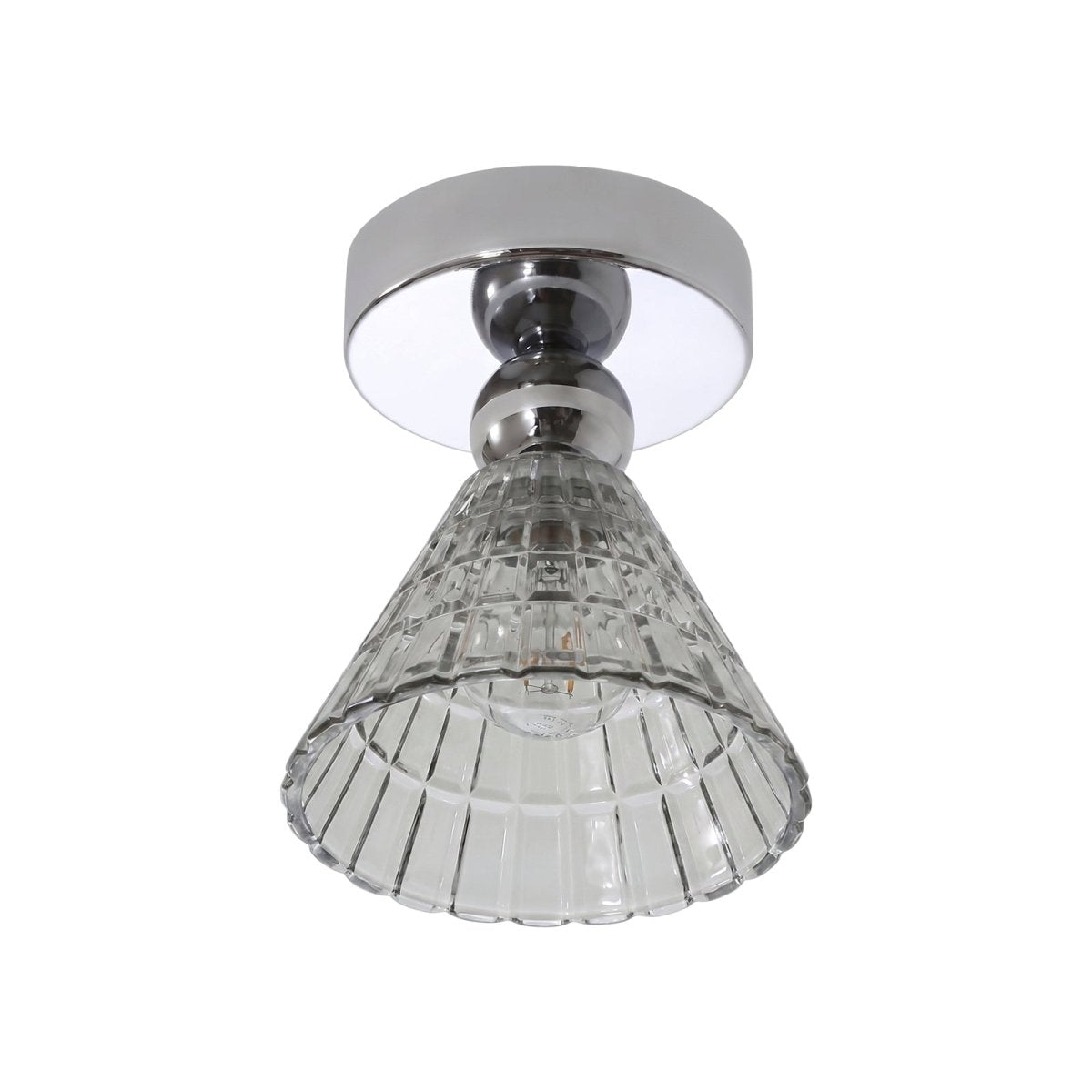 Plafonnier en verre chromé