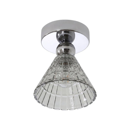 Plafonnier en verre chromé