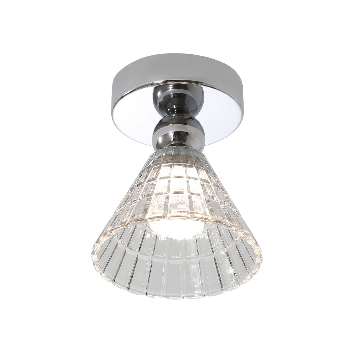 Plafonnier en verre chromé
