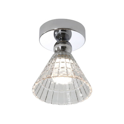 Plafonnier en verre chromé