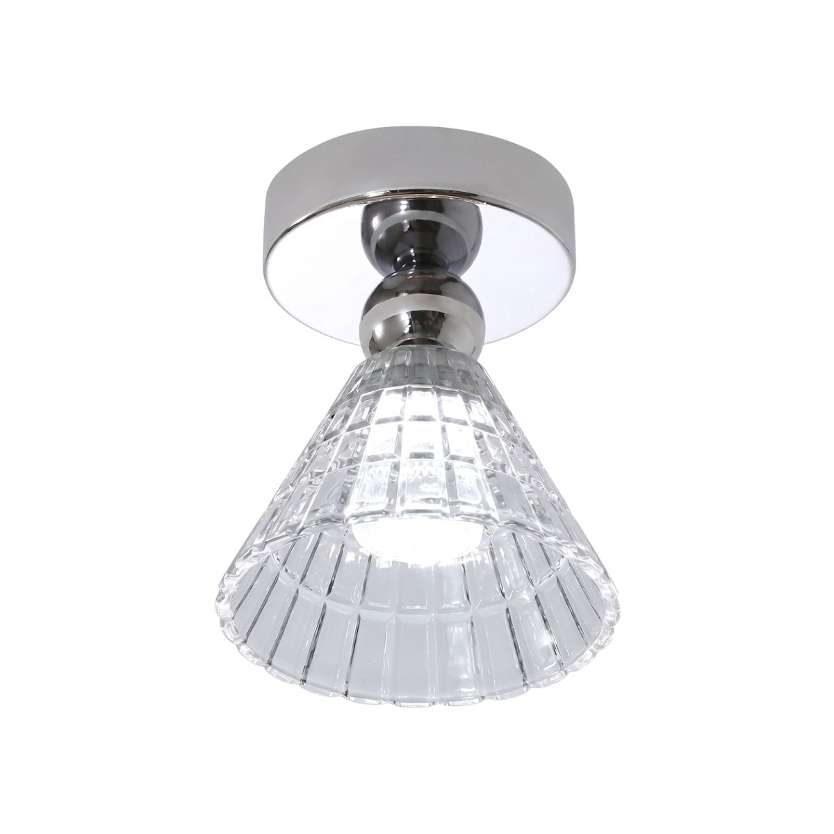 Plafonnier en verre chromé