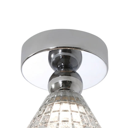 Plafonnier en verre chromé