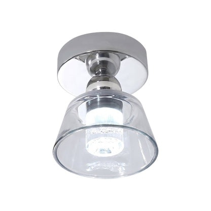 Plafonnier en verre chromé