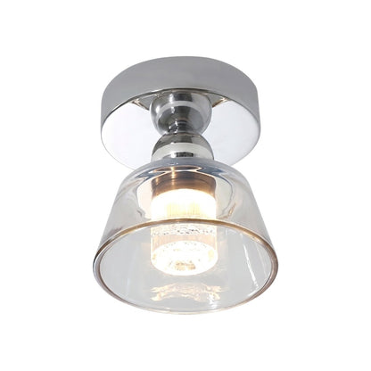 Plafonnier en verre chromé