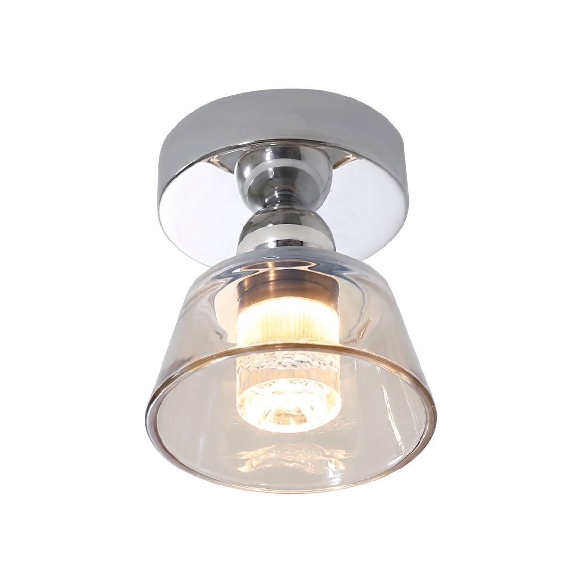 Plafonnier en verre chromé