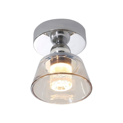 Plafonnier en verre chromé