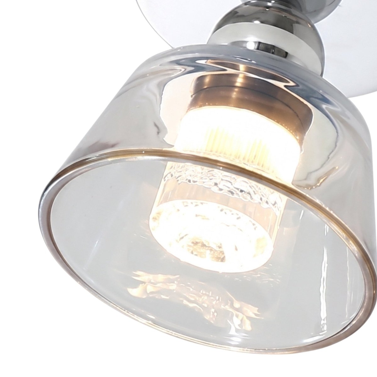 Plafonnier en verre chromé