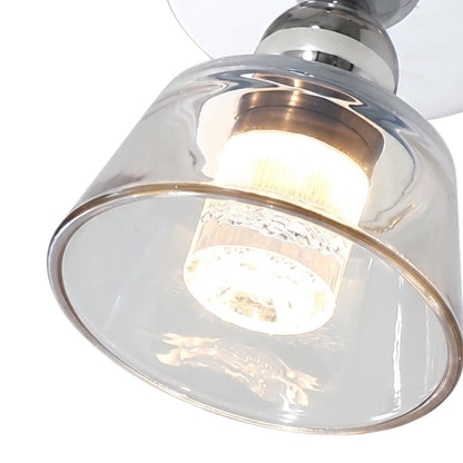 Plafonnier en verre chromé