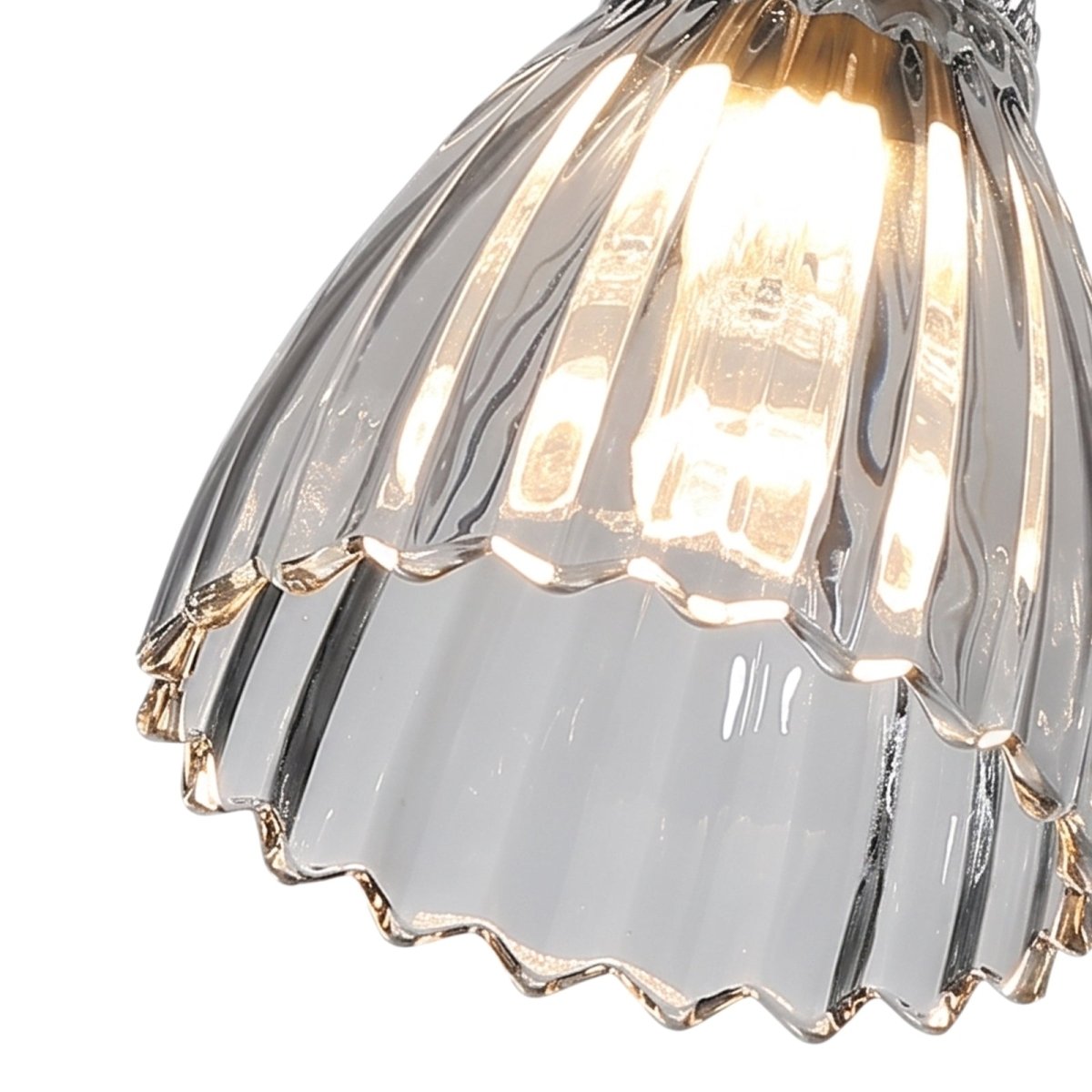 Plafonnier LED en verre chromé