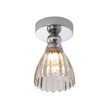 Plafonnier LED en verre chromé