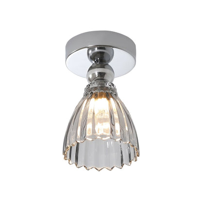 Plafonnier LED en verre chromé