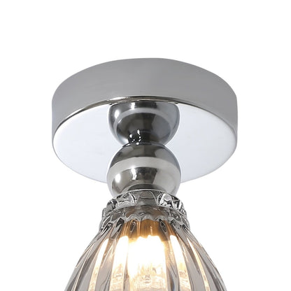 Plafonnier LED en verre chromé