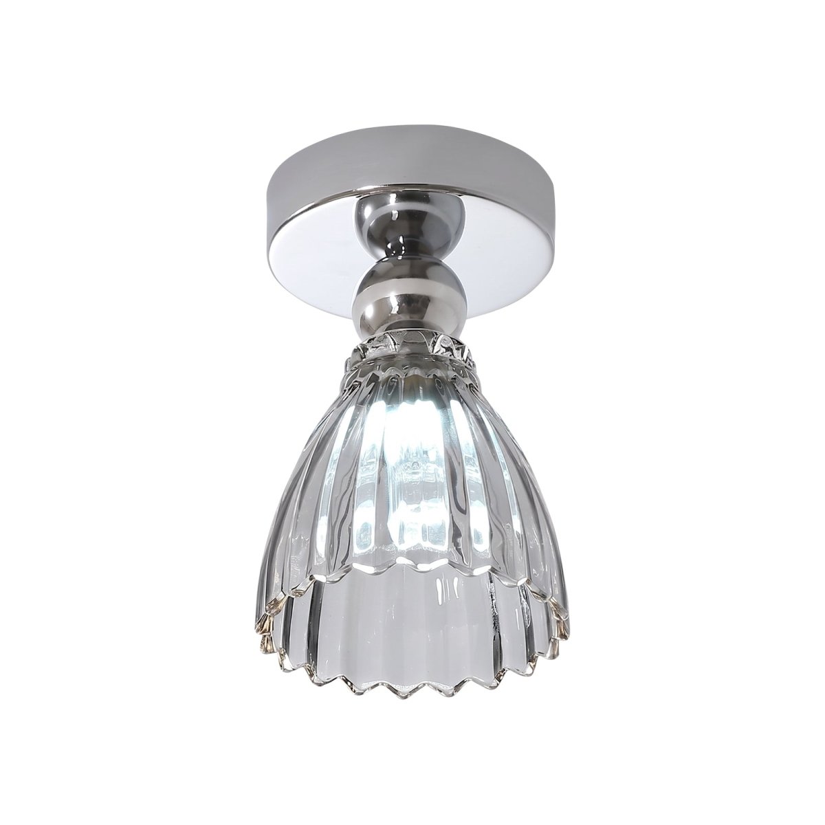 Plafonnier LED en verre chromé