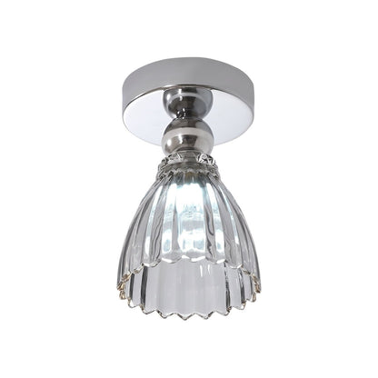 Plafonnier LED en verre chromé
