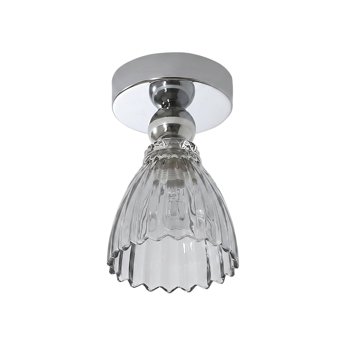 Plafonnier LED en verre chromé