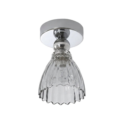 Plafonnier LED en verre chromé