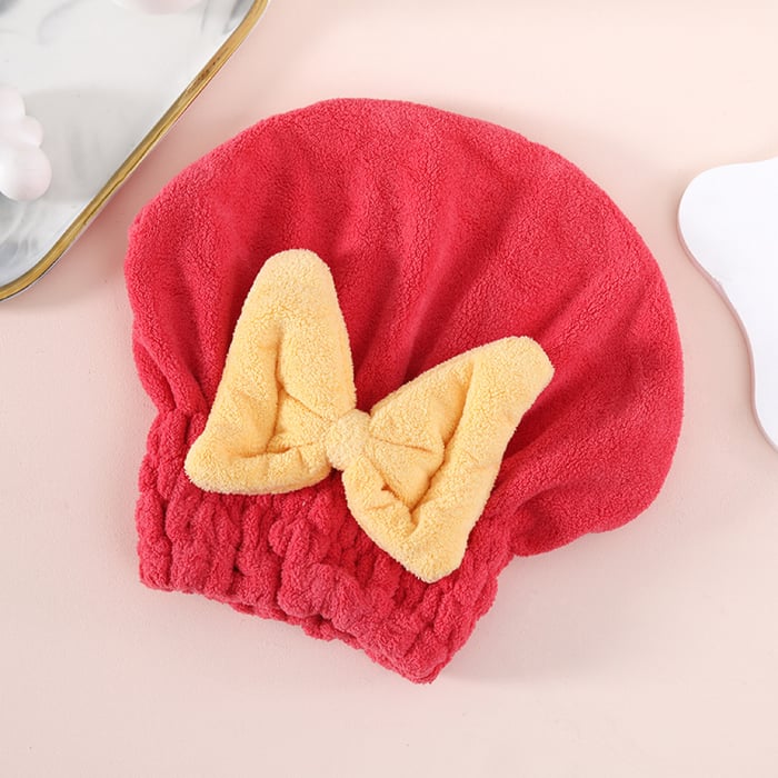 Turban serviette pour cheveux avec nœud