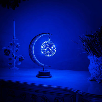 Lampa stołowa LED w kształcie księżyca z ciepłym światłem na baterie