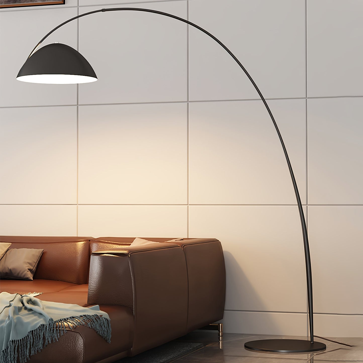 Lampa podłogowa łukowa E27 z regulowanym ramieniem, oświetlenie do wnętrz