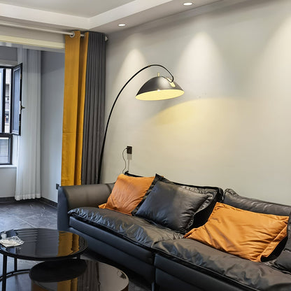 Lampa podłogowa łukowa E27 z regulowanym ramieniem, oświetlenie do wnętrz