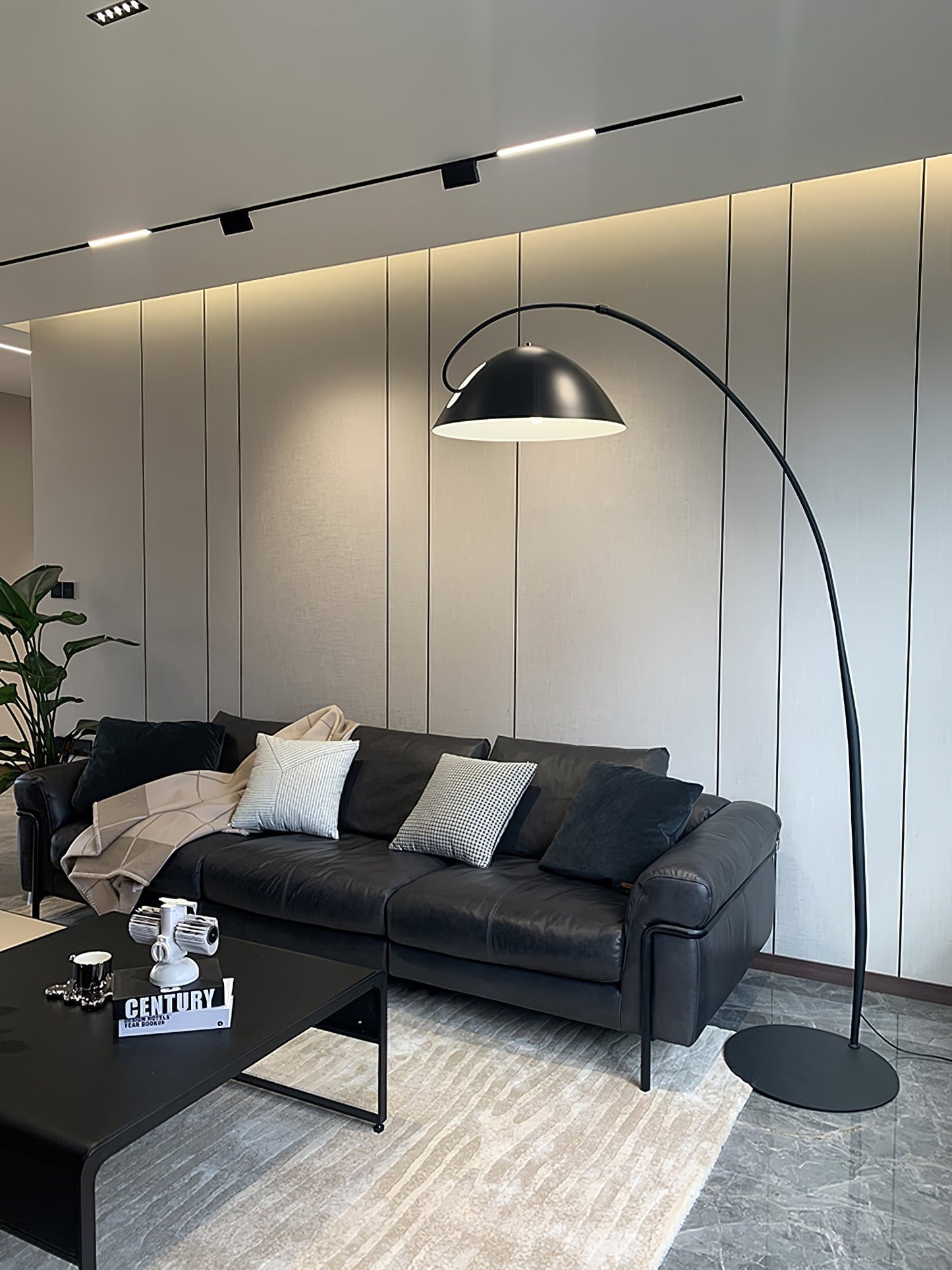 Lampa podłogowa łukowa E27 z regulowanym ramieniem, oświetlenie do wnętrz