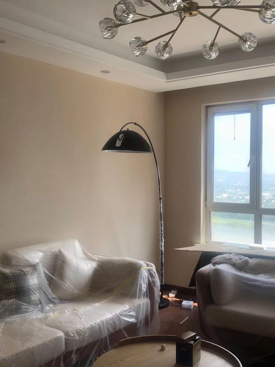 Lampa podłogowa łukowa E27 z regulowanym ramieniem, oświetlenie do wnętrz