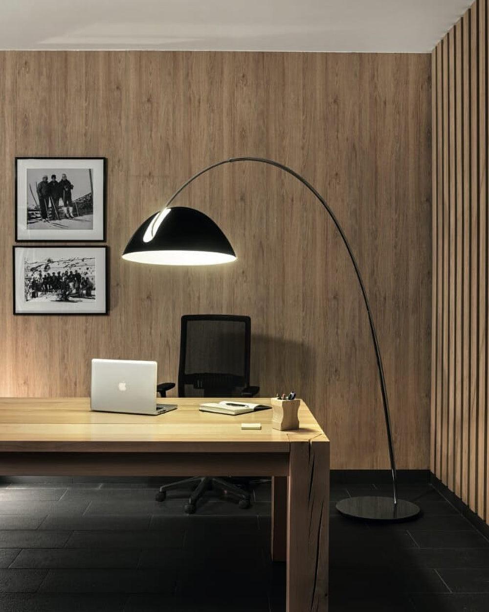 Lampa podłogowa łukowa E27 z regulowanym ramieniem, oświetlenie do wnętrz